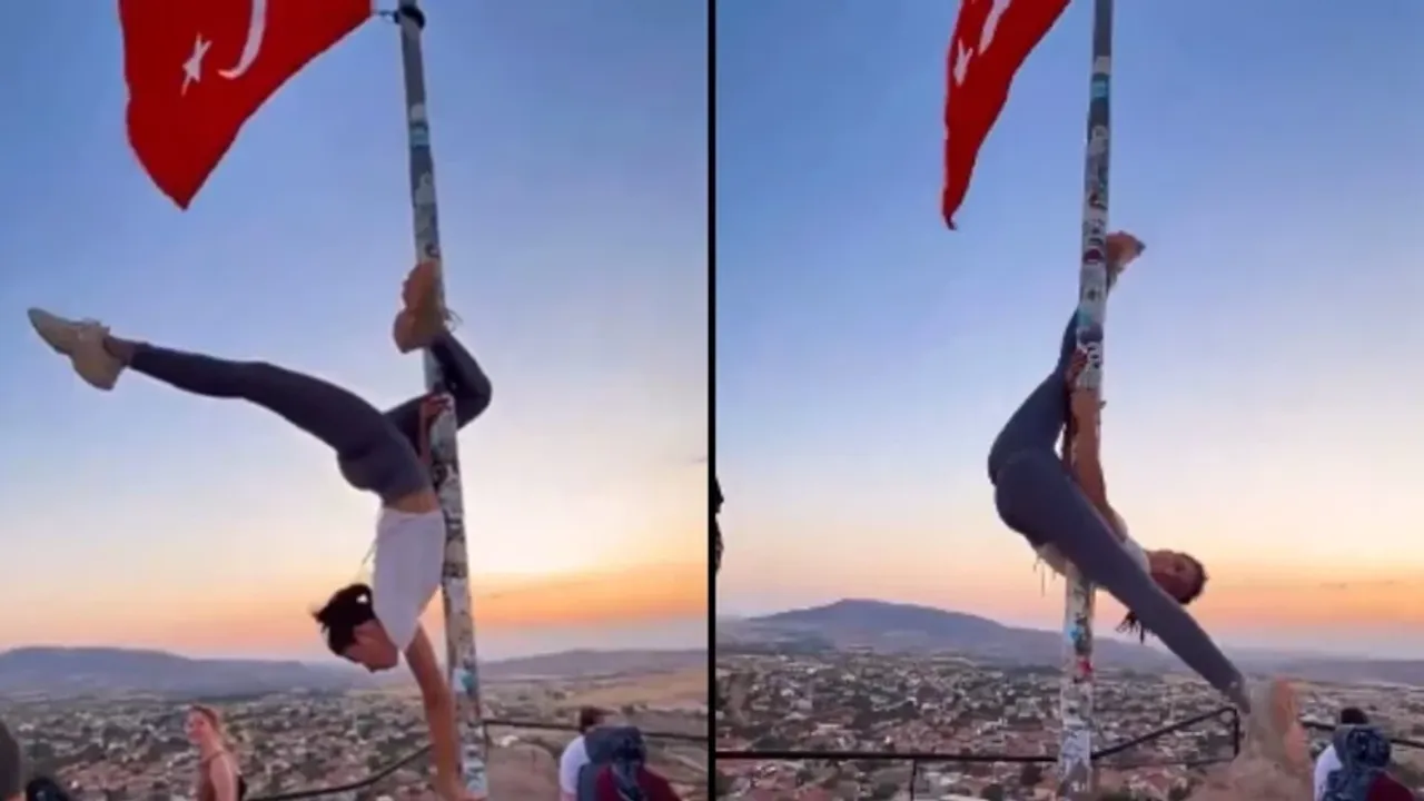 Nevşehir'de turist skandalı: Direk dansı yapacak başka yer bulamadı! - CGTN  Türk