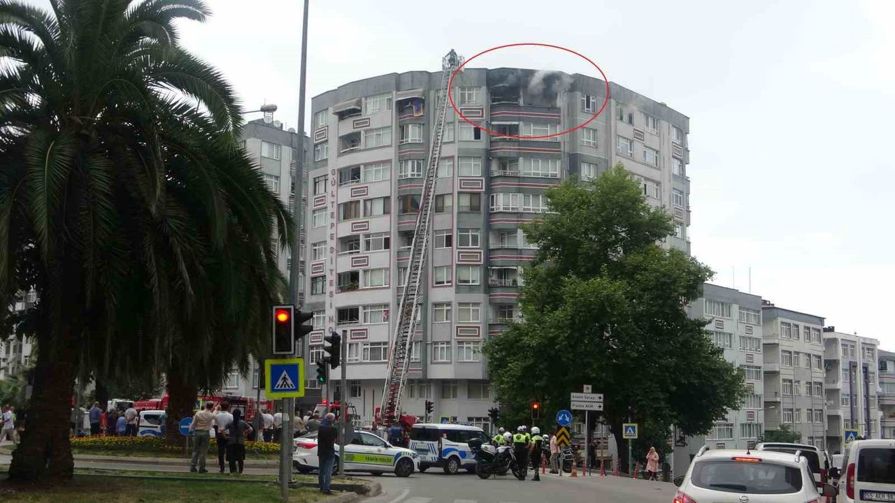 Samsun'da binanın 9. katında çıkan yangında 2 kişi dumandan etkilendi -  Ordu Haberleri