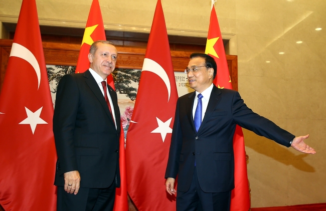 Erdoğan'a Çin'de renkli karşılama